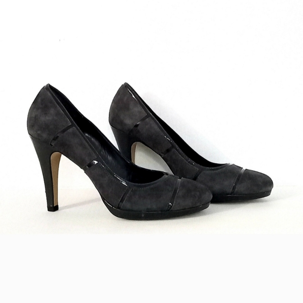Vintage Franco Sarto Suede & Patent Leather Heels Pumps Size 9
